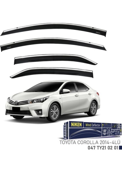 Toyota Corolla Niken Kromlu Cam Rüzgarlığı 4lü Set 2014 2018