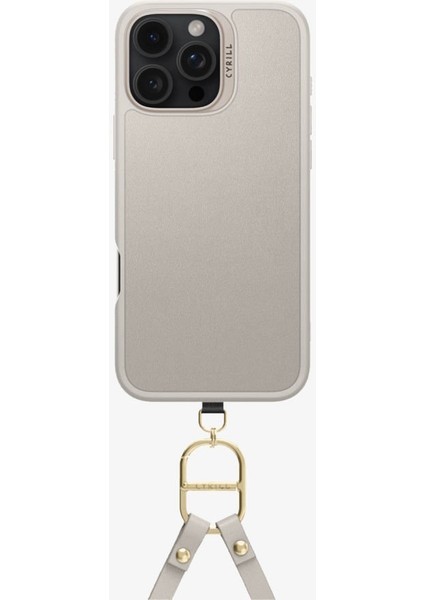 Ciel by CYRILL iPhone 16 Pro ile uyumlu Askılı MagSafe Kılıf Kajuk Mag Hava Kanalı Teknolojisi™ Askeri Sınıf Koruma Classic Charm Cream Vegan Deri Kapak - ACS08410 modelleri