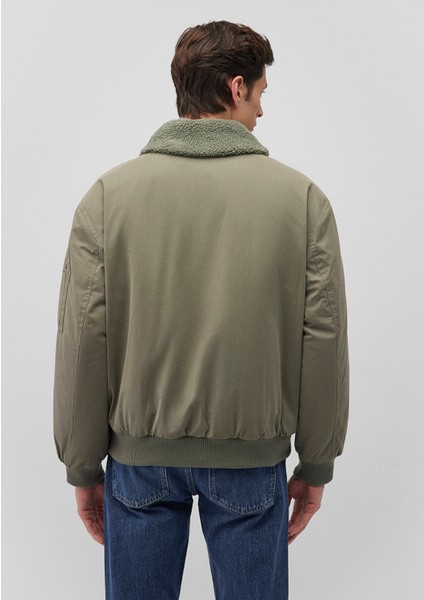 Dik Yaka Yeşil Bomber Ceket 0110465-85485 fırsatları