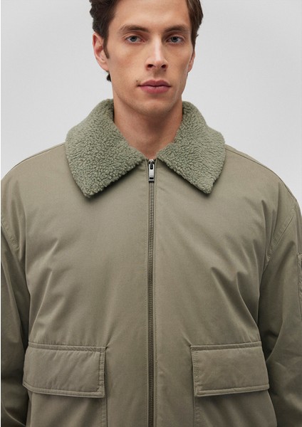 Dik Yaka Yeşil Bomber Ceket 0110465-85485 indirimleri