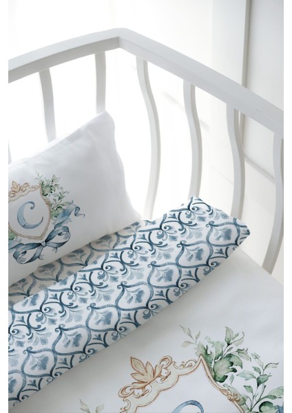Anne Yanı Beşik Nevresim Takımı (60X100) - Blue Royal Series - C Harfi