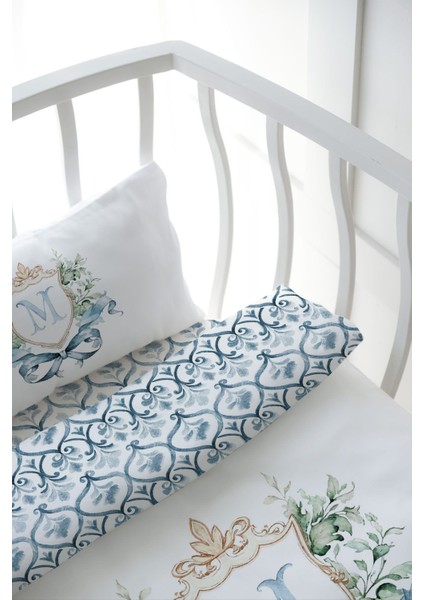 Anne Yanı Beşik Nevresim Takımı (60X100) - Blue Royal Series - M Harfi fırsatları