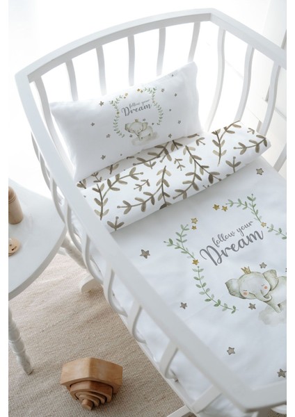 Anne Yanı Beşik Nevresim Takımı (60X100) - For Baby Serisi - Damask Filli modelleri