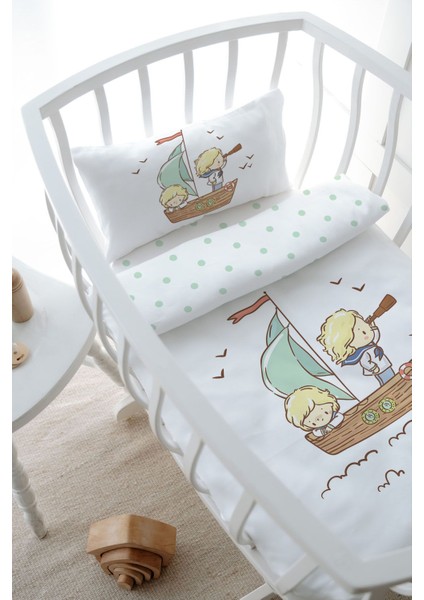 Park Yatak Nevresim Takımı (80 x 120) - Pure Baby Serisi - Sevimli Kaptan ve Miço modelleri