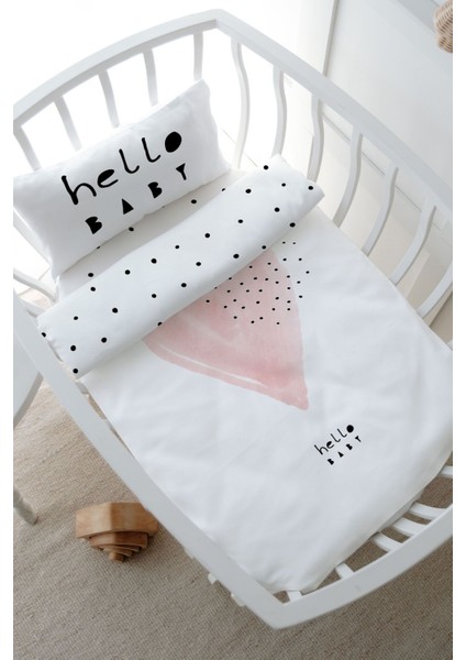 Park Yatak Nevresim Takımı (80 x 120) - Pure Baby Serisi - Pembe Romantik Kalp