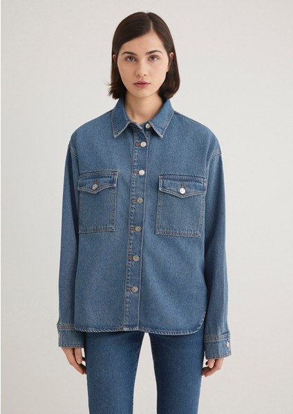 Bekka Classic Denim Indigo Mavisi Jean Gömlek 1211000-89250 fırsatları