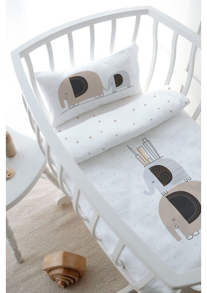 Park Yatak Nevresim Takımı (80 x 120) - Pure Baby Serisi - Filler ve Evler modelleri