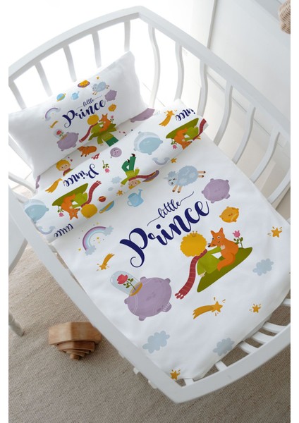 Anne Yanı Beşik Nevresim Takımı (60X100) - For Baby Serisi - Küçük Prens ve Tilki