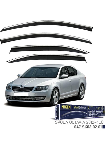 Skoda Octavia Niken Kromlu Cam Rüzgarlığı 4lü Set 2012 ve Üstü