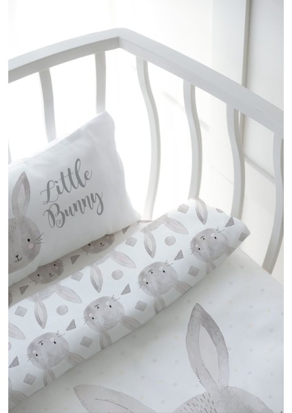 Anne Yanı Beşik Nevresim Takımı (60X100) - For Baby Serisi - Karakalem Tavşan indirimleri