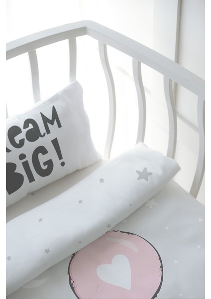 Anne Yanı Beşik Nevresim Takımı (60X100) - Pure Baby Serisi - Pembe Kalpli Balon indirimleri