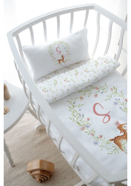 Anne Yanı Beşik Nevresim Takımı (60X100) - Little Deer Series - S Harfi modelleri