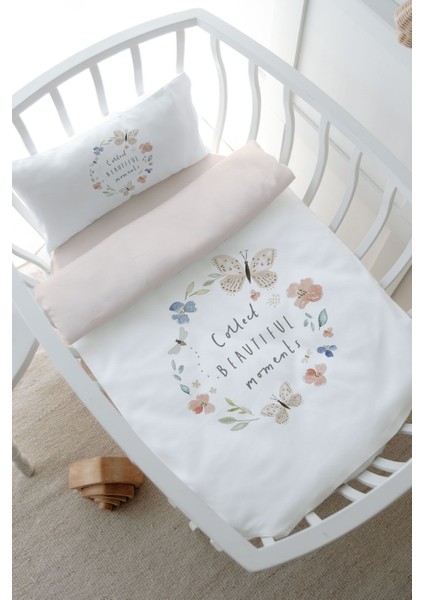 Anne Yanı Beşik Nevresim Takımı (60X100) - Royal Series - Flower Dream