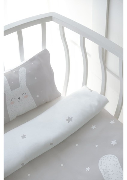 Park Yatak Nevresim Takımı (80 x 120) - Pure Baby Serisi - Gri Zeminli Beyaz Tavşan indirimleri