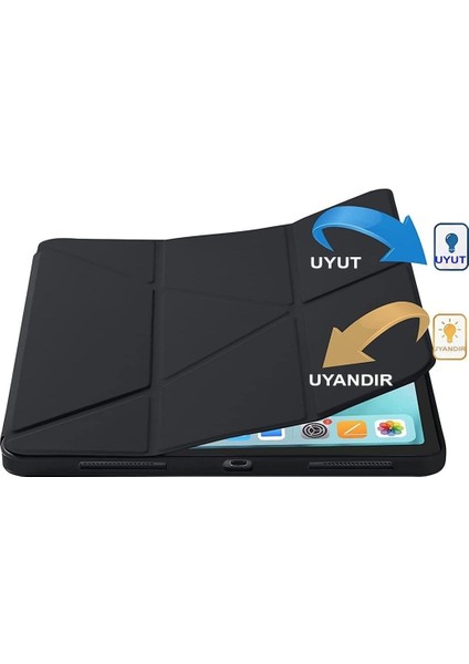 Samsung Galaxy Tab S6 Lite SM-P610 10.4" Kılıf Kalem Bölmeli Standlı Katlanabilir Kalemlikli Silikon