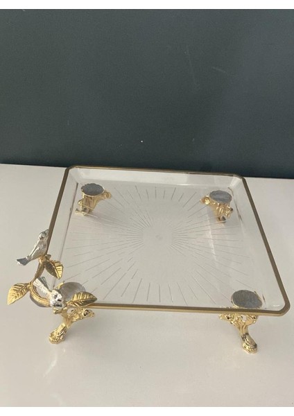 Kuşlu Kare Büyük Sunum 24X24X7 cm