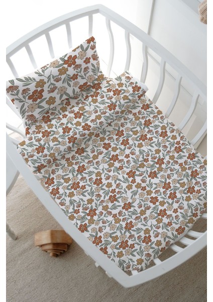 Anne Yanı Beşik Nevresim Takımı (60X100) - Iconic Serisi - Vintage Flower