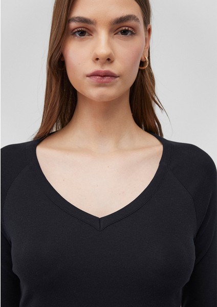 Uzun Kollu Siyah Crop Basic Tişört 1613041-900 indirimleri