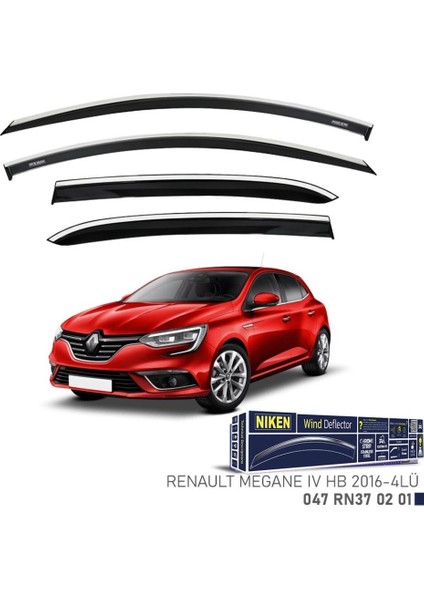 Renault Megane 4 Hb Niken Kromlu Cam Rüzgarlığı 4lü Set 2016 ve Üstü