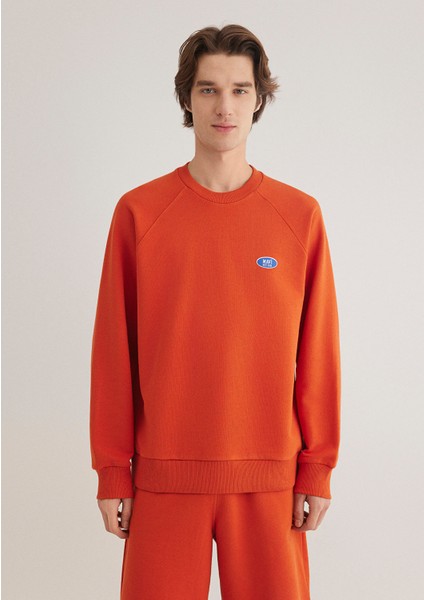 Mavi Logo Baskılı Turuncu Sweatshirt 0S10335-70435