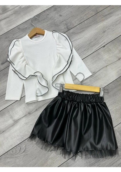 Deri Etekli Takım Kız Çocuk Çocuk