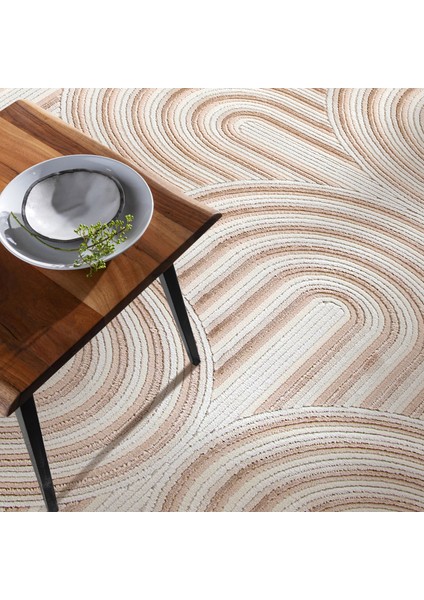 Boyut BY001 Krem-Kahve Yumuşak Dokulu Salon Mutfak Koridor Oturma Odası Yolluk Halı Makine Halısı modelleri