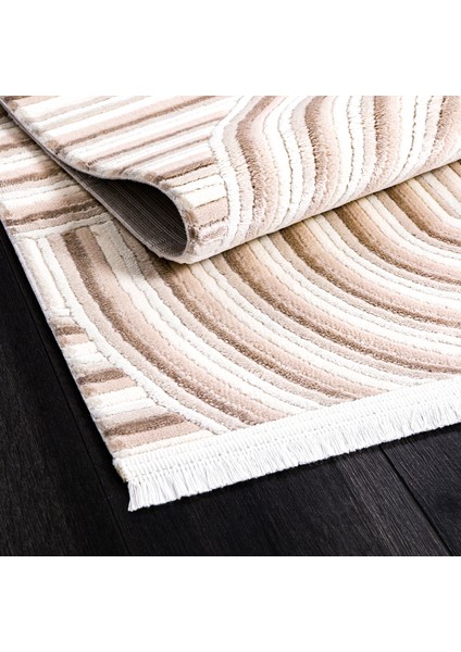 Boyut BY001 Krem-Kahve Yumuşak Dokulu Salon Mutfak Koridor Oturma Odası Yolluk Halı Makine Halısı fırsatları