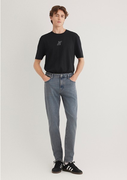 Milan Mavi Black Puslu Koyu Mavi-Gri Jean Pantolon 0081089341
