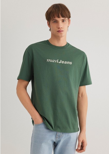 Mavi Jeans Nakışlı Yeşil Tişört 0612523-81570