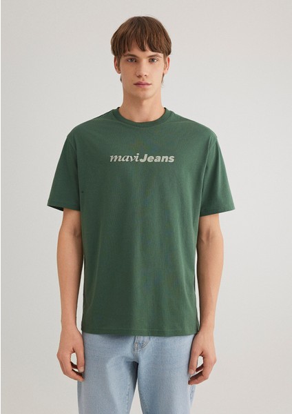 Mavi Jeans Nakışlı Yeşil Tişört 0612523-81570