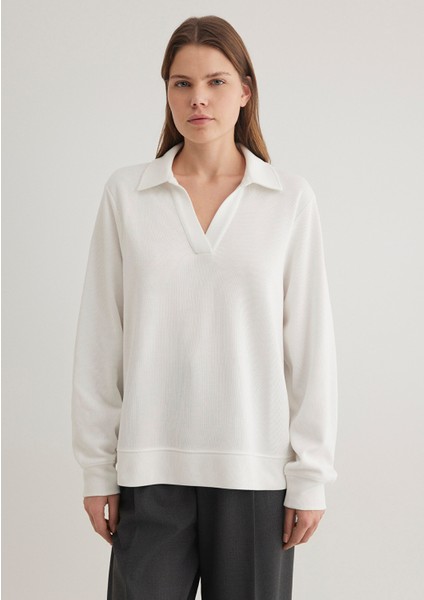 Polo Yaka Beyaz Tişört 1612914-70057 modelleri