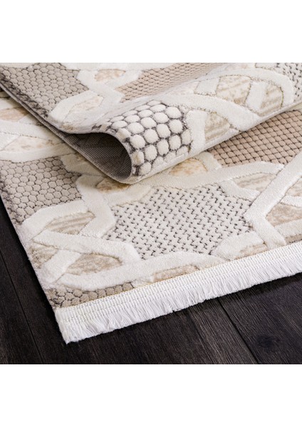 Boyut BY003 Krem Yumuşak Dokulu Salon Mutfak Koridor Oturma Odası Yolluk Halı Makine Halısı fırsatları