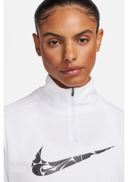 Dri Fit Big Swoosh 1/4 Zip Training Runnig Sweatshirt Koşu Antrenman Sweatshirt Beyaz modelleri