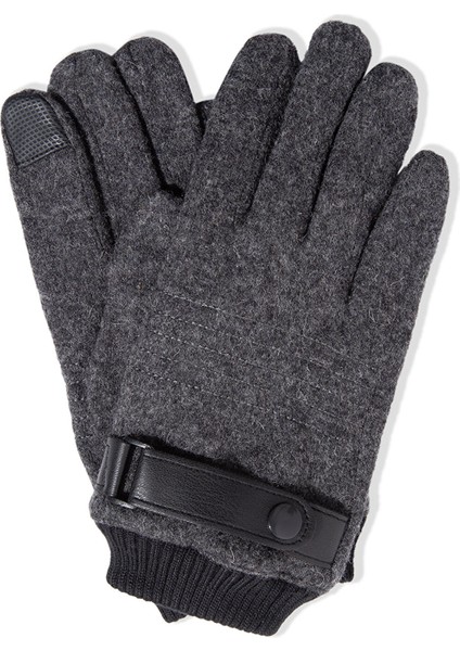 Yün Karışımlı Gri Eldiven 0911142-27063