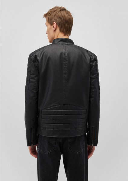 Siyah Suni Deri CEKET0110440-900 fırsatları