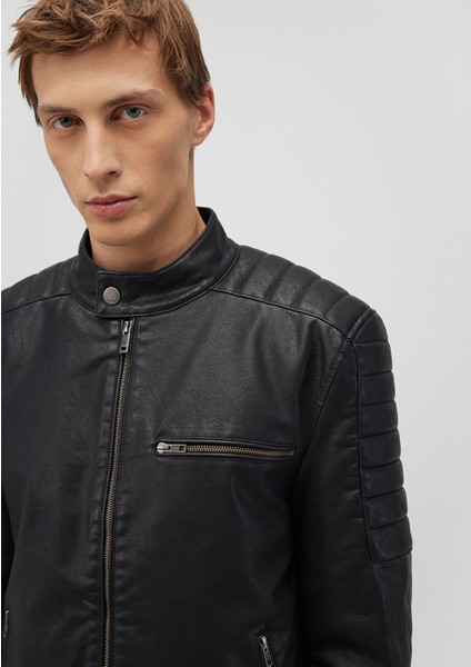 Siyah Suni Deri CEKET0110440-900 indirimleri