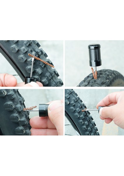 10 Lastik Onarım Stri Stili Bisiklet Aracı Lastik Tamir Kauçuk Şerit ve Bisiklet Lastik Tamir Matkabı Mtb Yol Bisikleti Tüp Tamir Aracı Basit Restore Seti (Yurt Dışından)