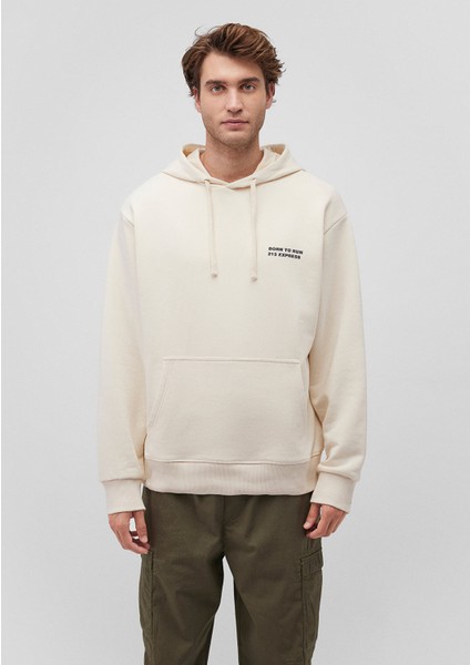 Sırt Baskılı Kapüşonlu Bej Sweatshirt 0S10160-81202