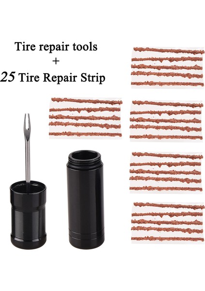 Kit C Stili Bisiklet Tüpüsüz Lastik Tamir Aracı Kiti Mini Mtb Yol Bisikleti Lastik Takma Delik Tamiri Düz Yama ile Sızdırmazlık Lastik Şerit Seti (Yurt Dışından)