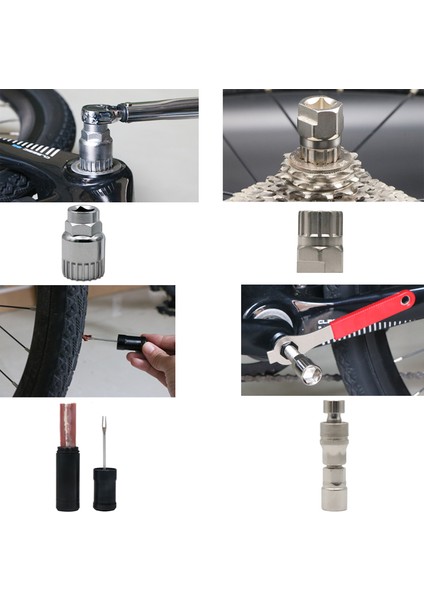 Kit 1 Stili Bisiklet Tamir Aracı Seti Zincir Ölçüm Cetveli Mili Çıkartıcı Lastik Tamir Aracı Kampana Sökücü Bisiklet Tamir Parçası (Yurt Dışından) indirimleri