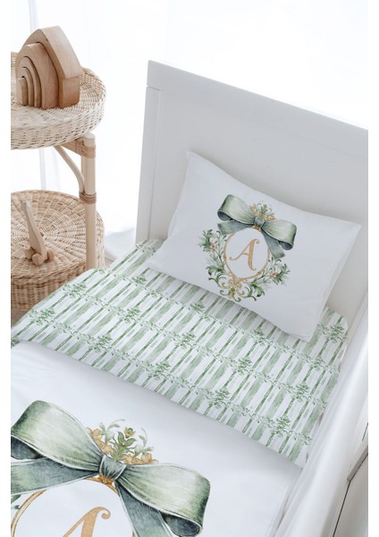 Bebek Boy Nevresim Takımı (100X150) - Green Royal Series - A Harfi