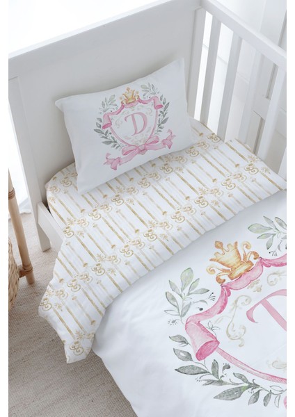 Bebek Boy Nevresim Takımı (100X150) - Pink Royal Series - D Harfi modelleri