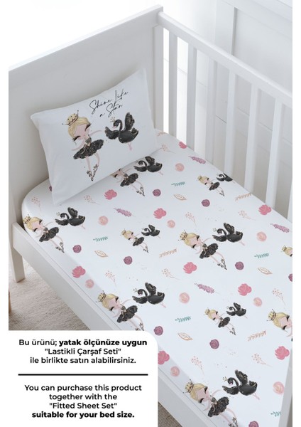 Bebek Boy Nevresim Takımı (100X150) - For Baby Serisi - Siyah Tütülü Balerin ve Kuğu