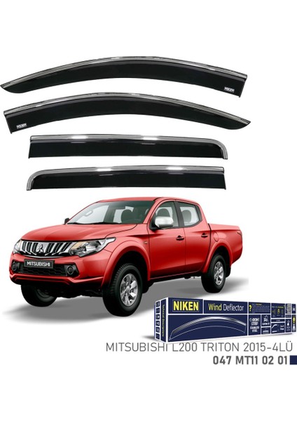 Mitsubishi L200 Triton Kromlu Cam Rüzgarl 4Lü 2015 Ve Üstü