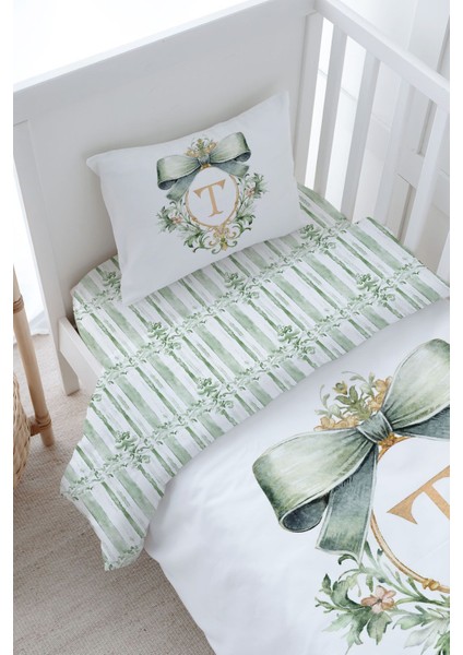 Bebek Boy Nevresim Takımı (100X150) - Green Royal Series - T Harfi modelleri