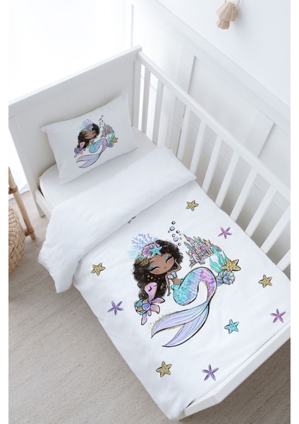 Bebek Boy Nevresim Takımı (100X150) - Iconic Serisi - Brunette Mermaid