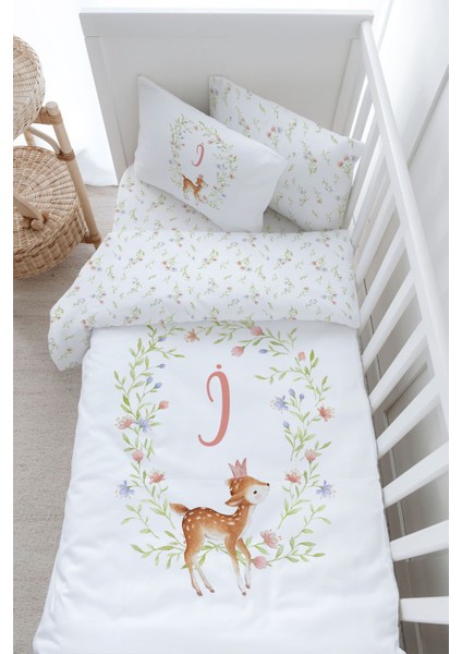 Bebek Boy Nevresim Takımı (100X150) - Little Deer Series - I Harfi indirimleri