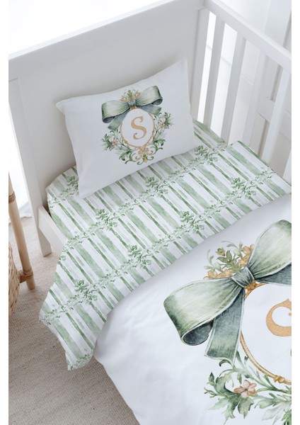 Bebek Boy Nevresim Takımı (100X150) - Green Royal Series - S Harfi modelleri