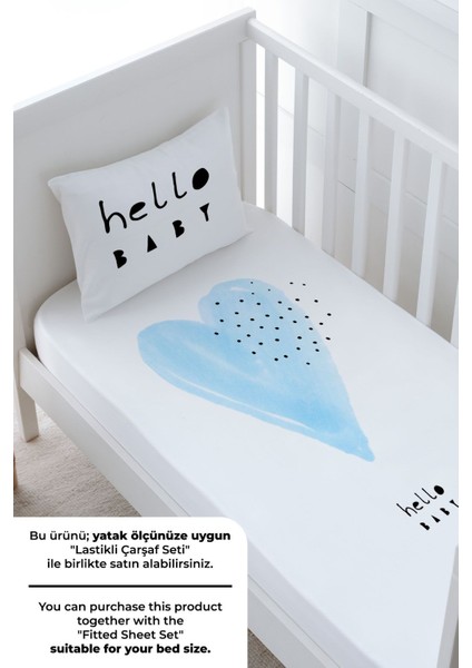 Bebek Boy Nevresim Takımı (100X150) - Pure Baby Serisi - Mavi Romantik Kalp fırsatları
