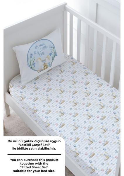 Bebek Boy Nevresim Takımı (100X150) - For Baby Serisi - Mavi Sallanan At